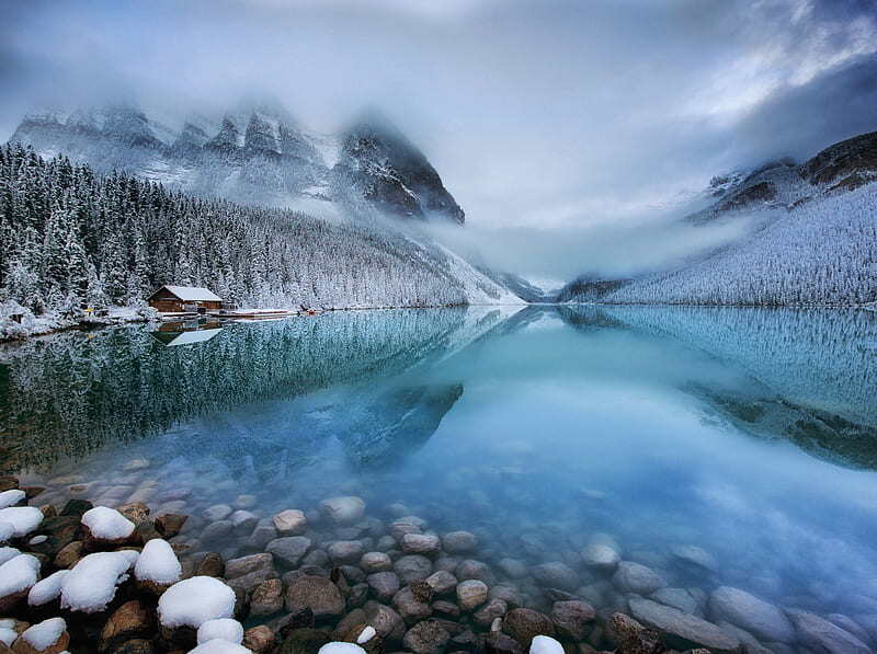 HD-wallpaper-real-breathtaking-beautiful-landscapes-ultra-canada-alberta-nature-beautiful-landscape-winter-turquoise-scenery-pebbles-shore-lake-cabin-mist-water-rocks-reflection-cottage-national